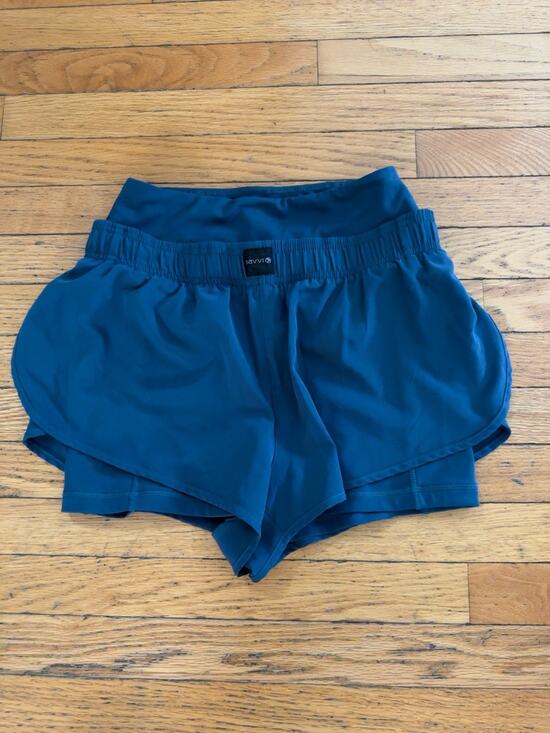 SAVVI Pants - Savvi Womens Small Athletic Running Shorts Built In Liner Blue Workout Gym